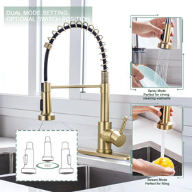 WEWE brushed gold faucet showcasing single-handle operation for easy control.