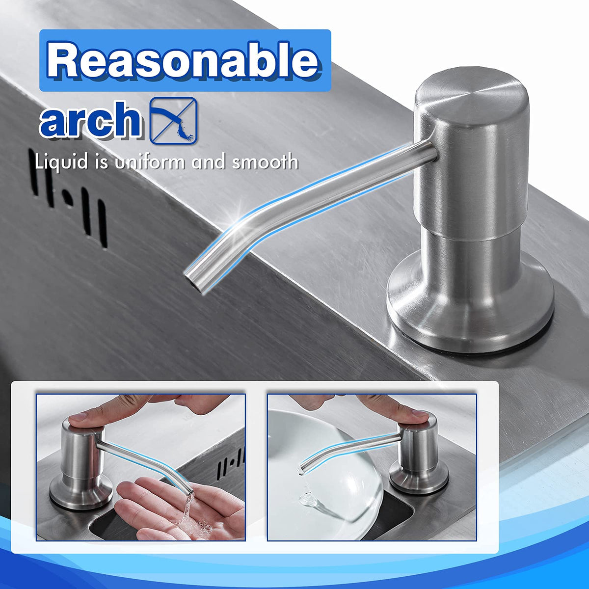 WEWE built-in dispenser showing 360-degree rotation for flexible use