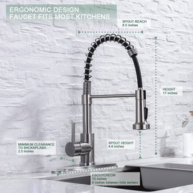 WEWE kitchen faucet with brushed nickel finish for modern kitchens.