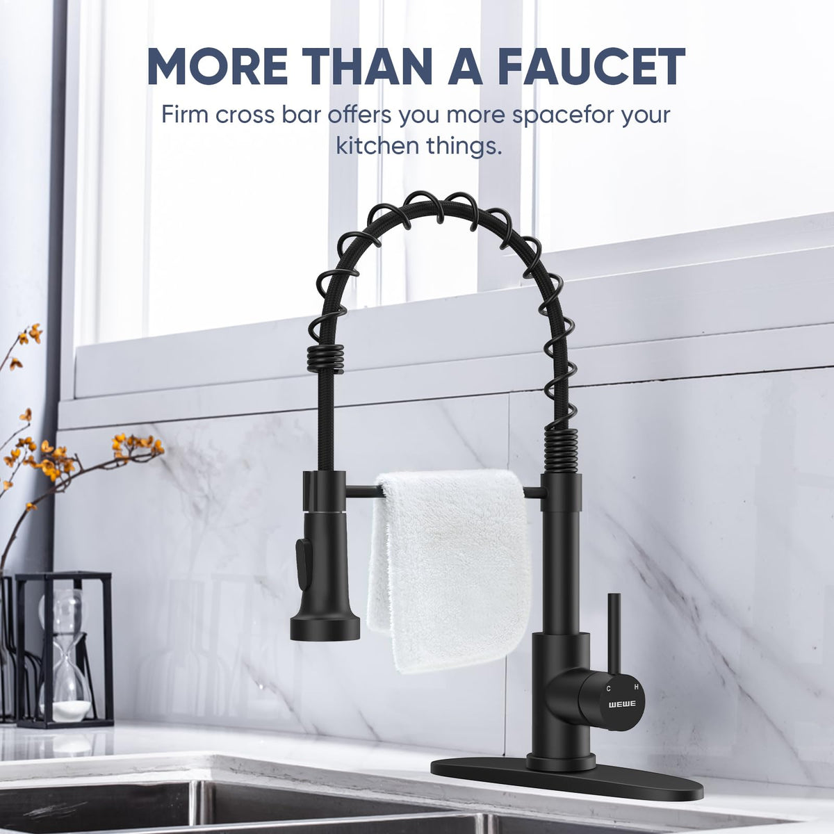 WEWE gravity ball retraction keeps the head secure after use