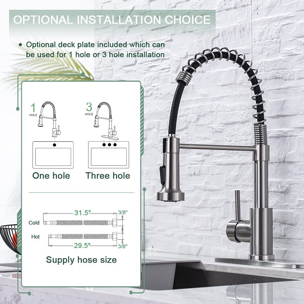 WEWE high-arc spout offers ample clearance for pots and pans.