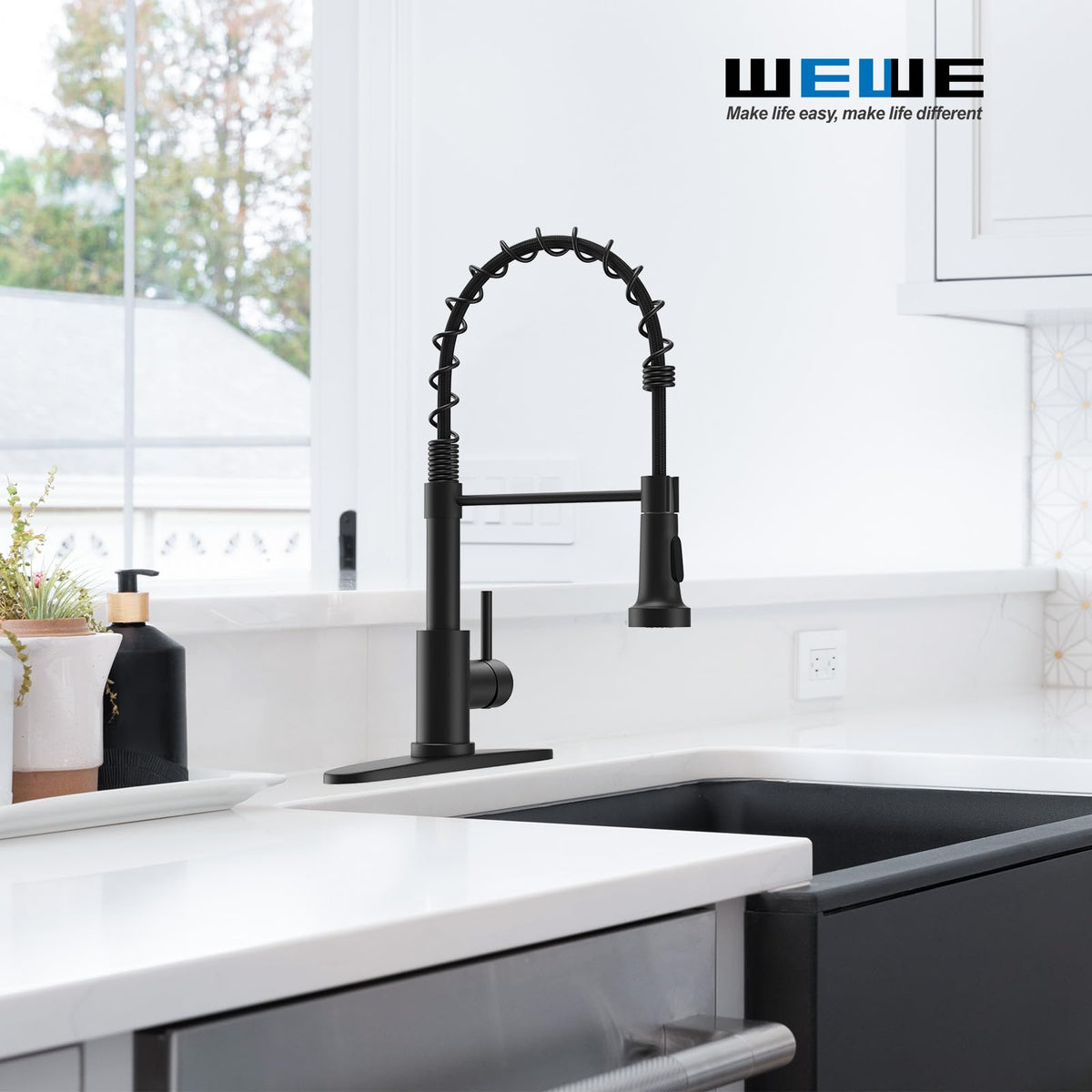 WEWE matte black finish adds a sleek durable look