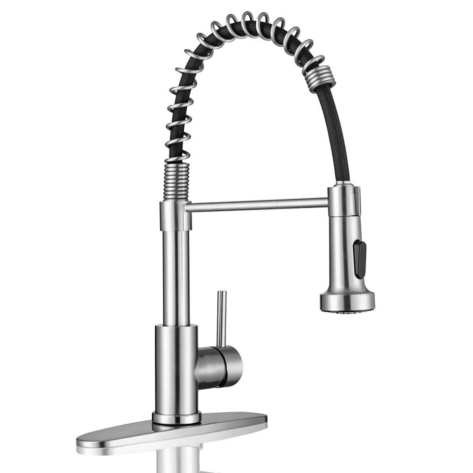 WEWE kitchen faucet with pull-down sprayer for precise sink cleaning.