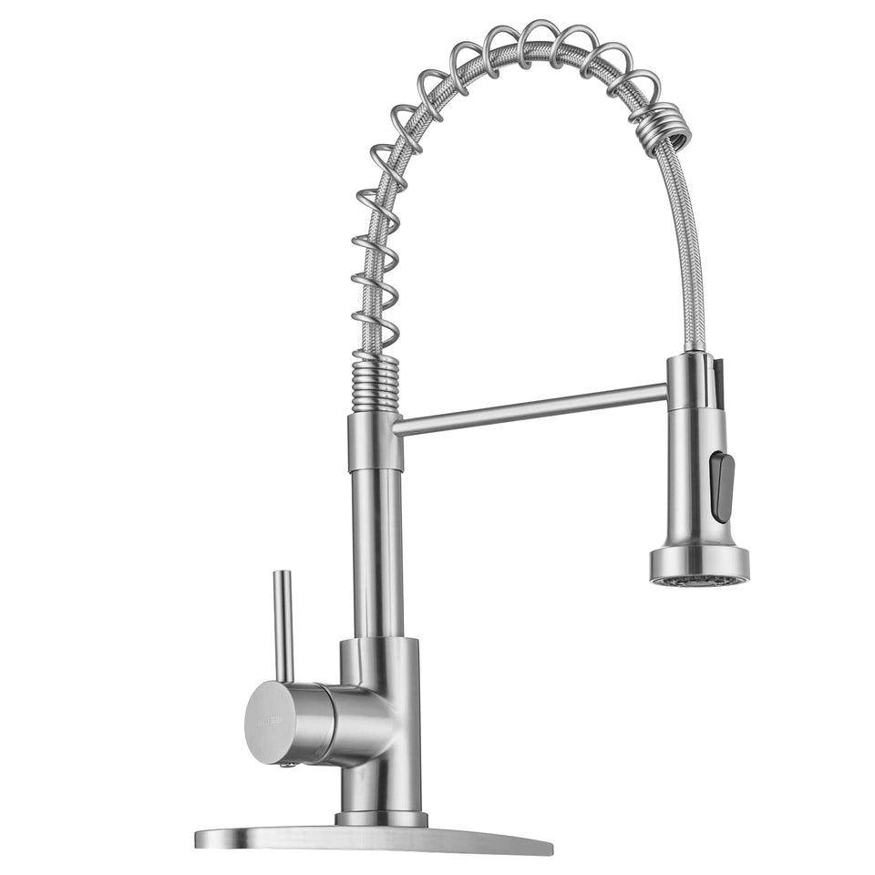 WEWE kitchen faucet with pull-down sprayer for versatile rinsing and easy reach