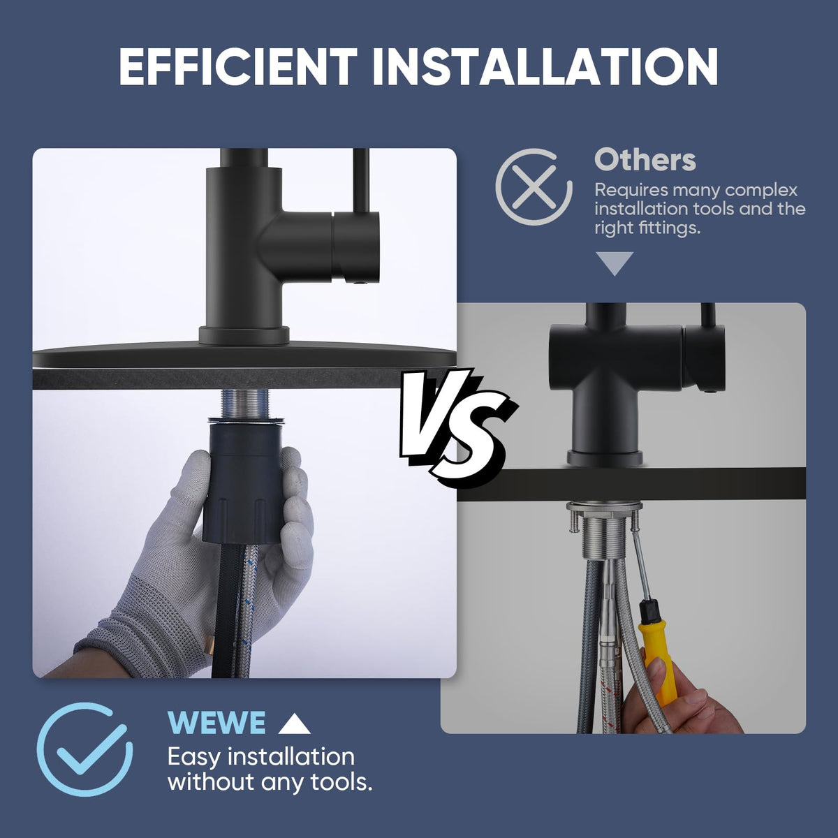 WEWE SUS304 stainless steel body resists daily wear