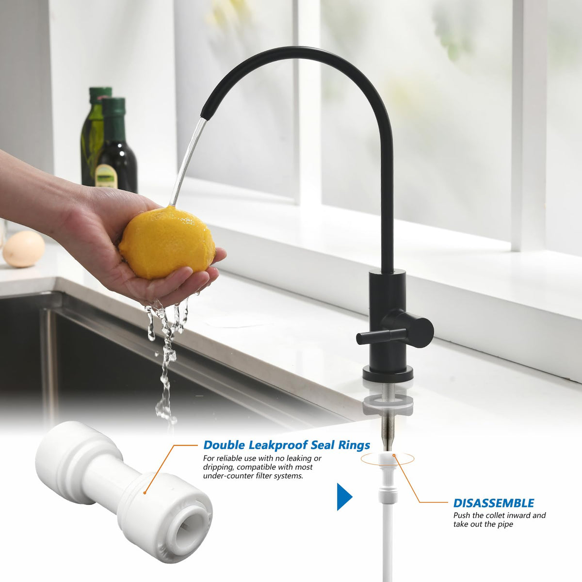 WEWE quick-connect fitment simplifies installation under the counter