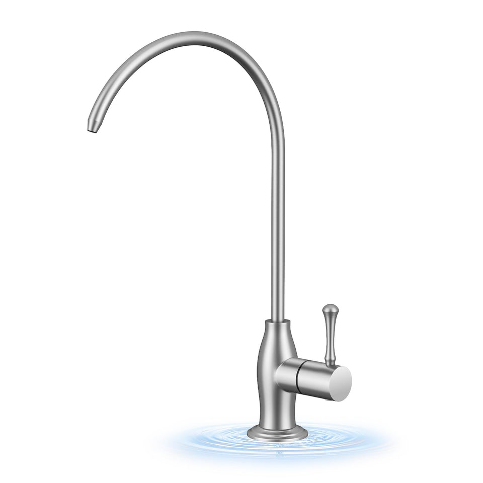 WEWE Vintage drinking water faucet front view highlights timeless design and RO compatibility.