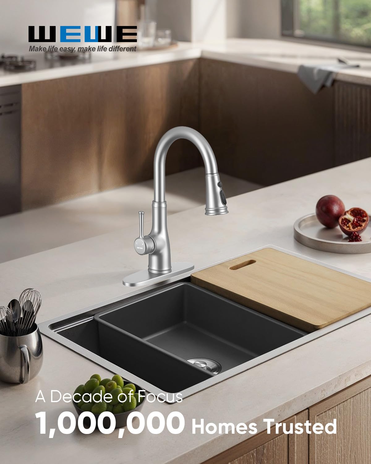 WEWE Vintage kitchen faucet meets cUPC and NSF standards for safety
