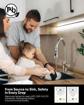 WEWE Vintage kitchen faucet high-arc spout provides tall-pot clearance