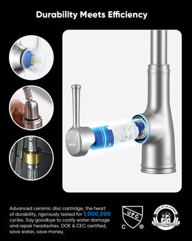 WEWE Vintage kitchen faucet SUS304 construction resists corrosion over time