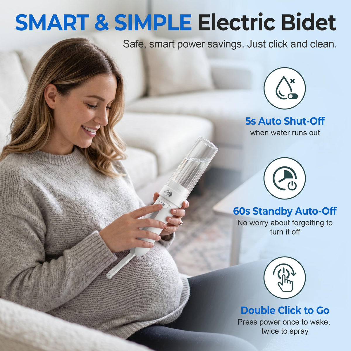 WeWi HLTH bidet in balanced mode for daily hygiene with comfort.