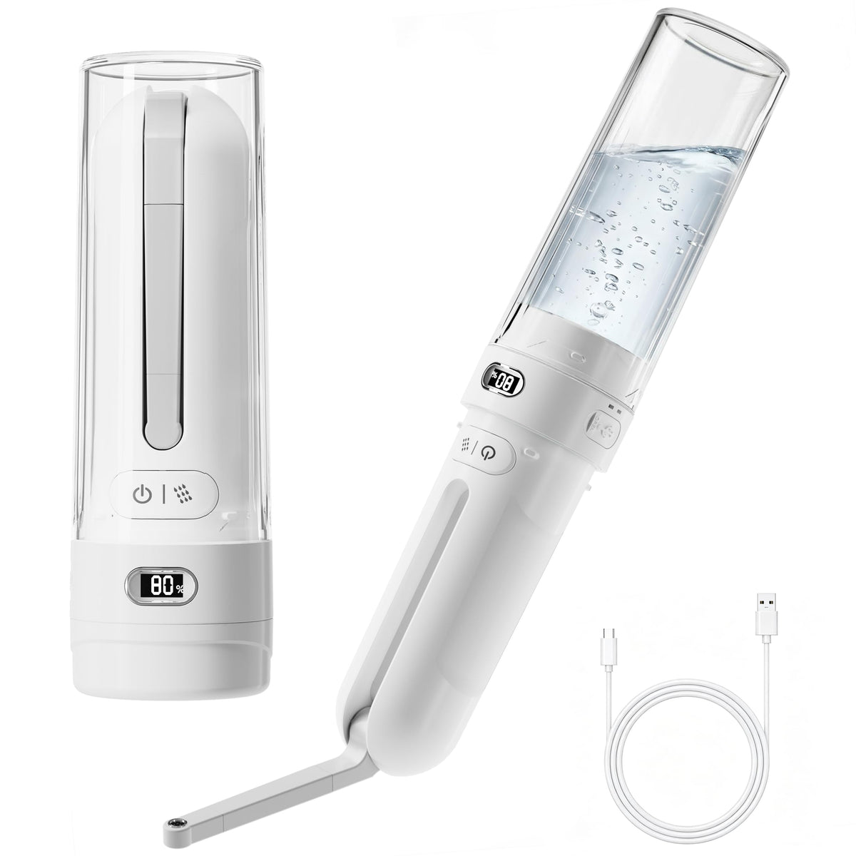 WeWi HLTH electric bidet folded compact for travel and discreet storage.