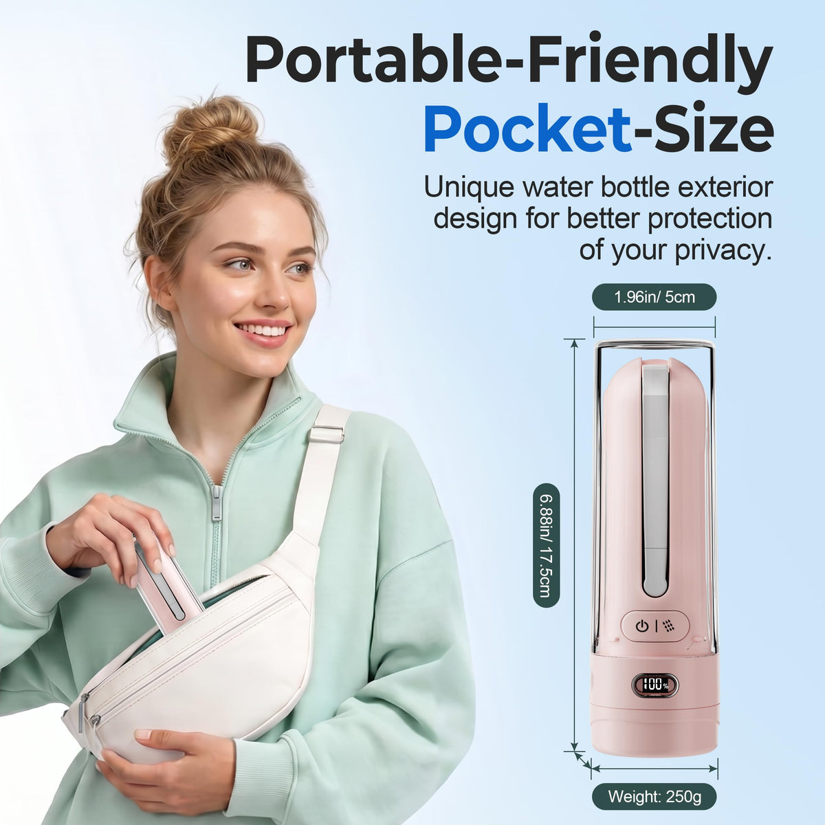 WeWi HLTH pink three-modes interface, customizable cleansing for different needs