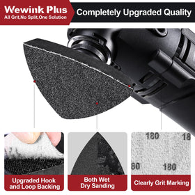 WEWINK PLUS 80mm triangle pad holder keeps pads secure during detail work.