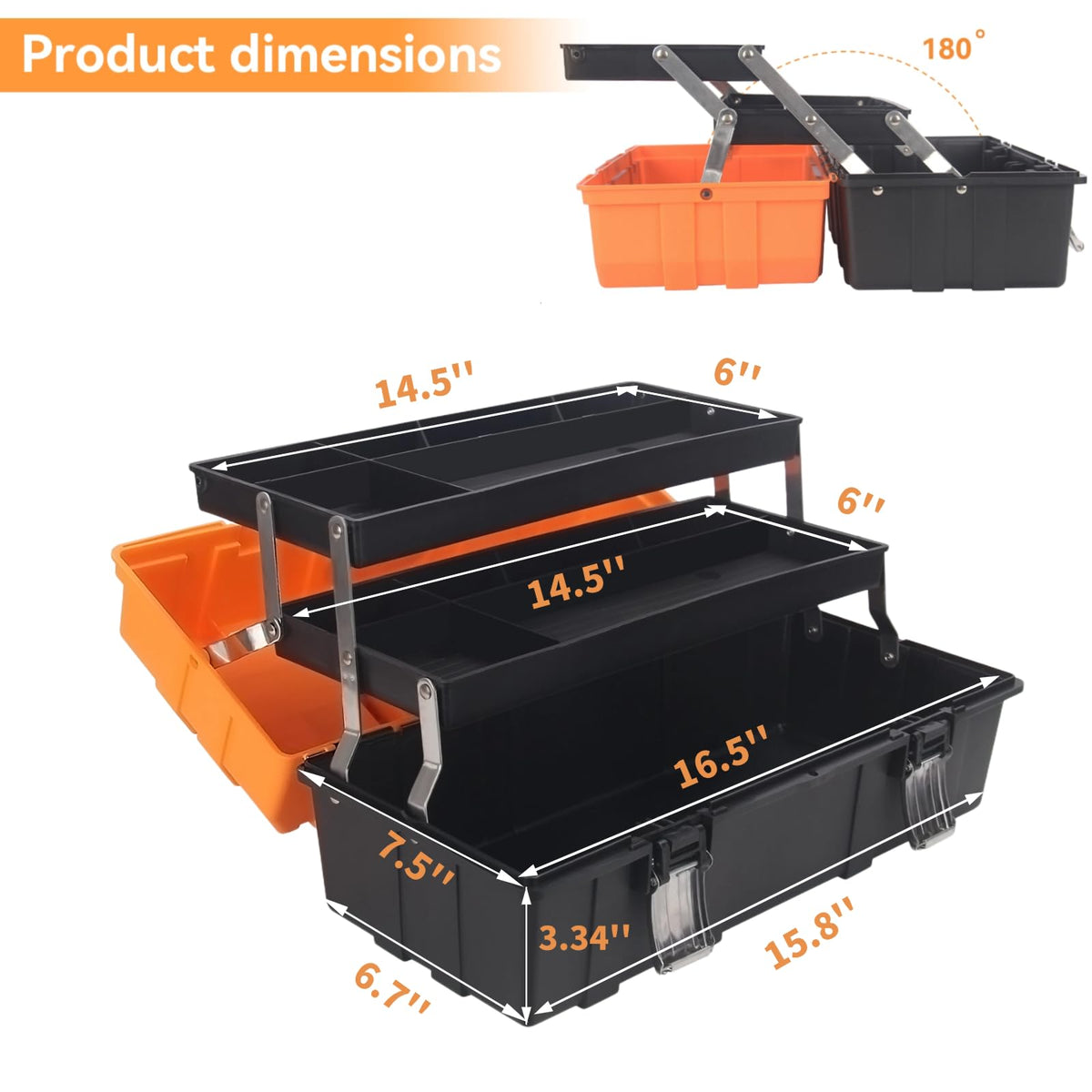 WEWLINE tool box with frosted handles enhances grip and stability during transport.