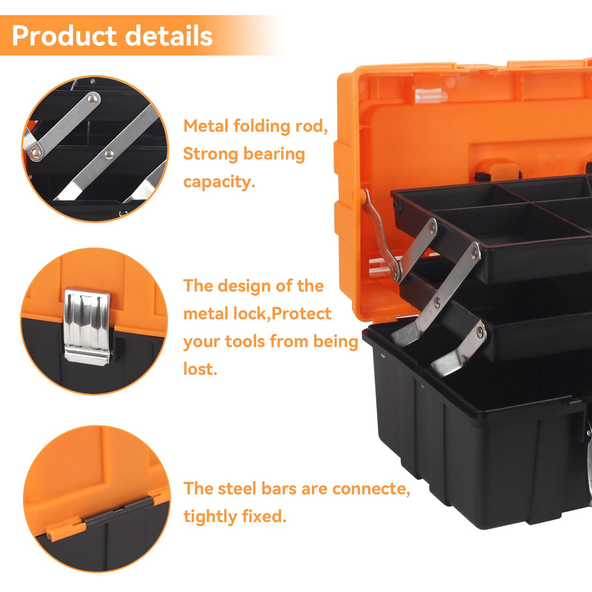 WEWLINE tool box includes screw compartments to prevent small parts loss.
