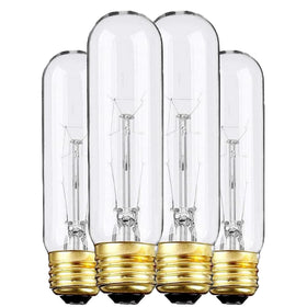 Weyolin Edison bulbs clear tubular closeup for display lighting and cabinet showcases