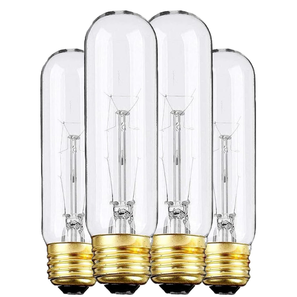 Weyolin Edison bulbs clear tubular closeup for display lighting and cabinet showcases