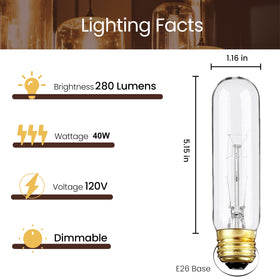 Weyolin Edison bulbs with E26 base fit standard fixtures for retro ambiance.