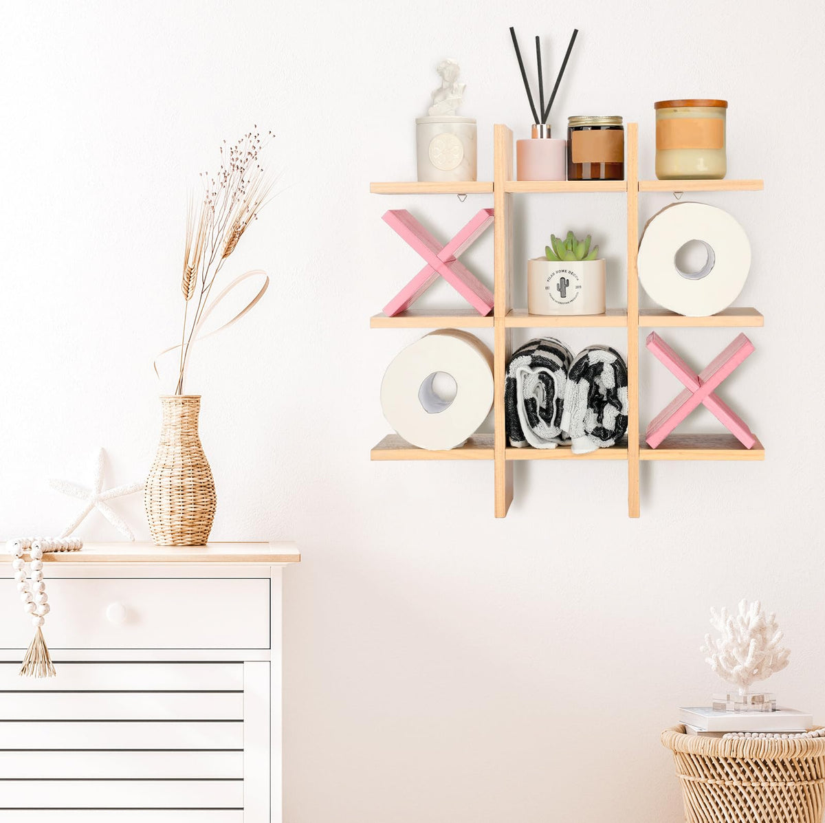 Weysat freestanding tic tac toe tissue storage for versatile placement