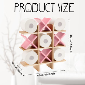 Weysat wood grain tic tac toe bathroom storage for organized tissue