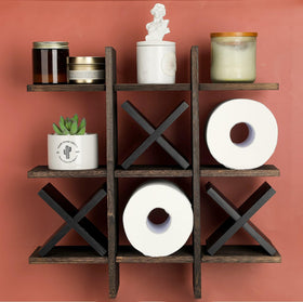 weysat wooden toilet paper storage shelf blends functionality with rustic charm