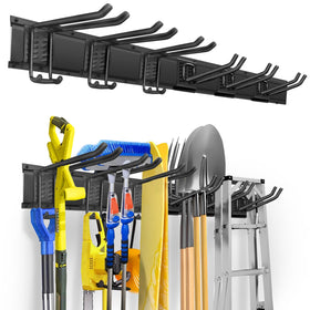 WEZAFO garden tool organizer wall mount keeps tools neatly organized.