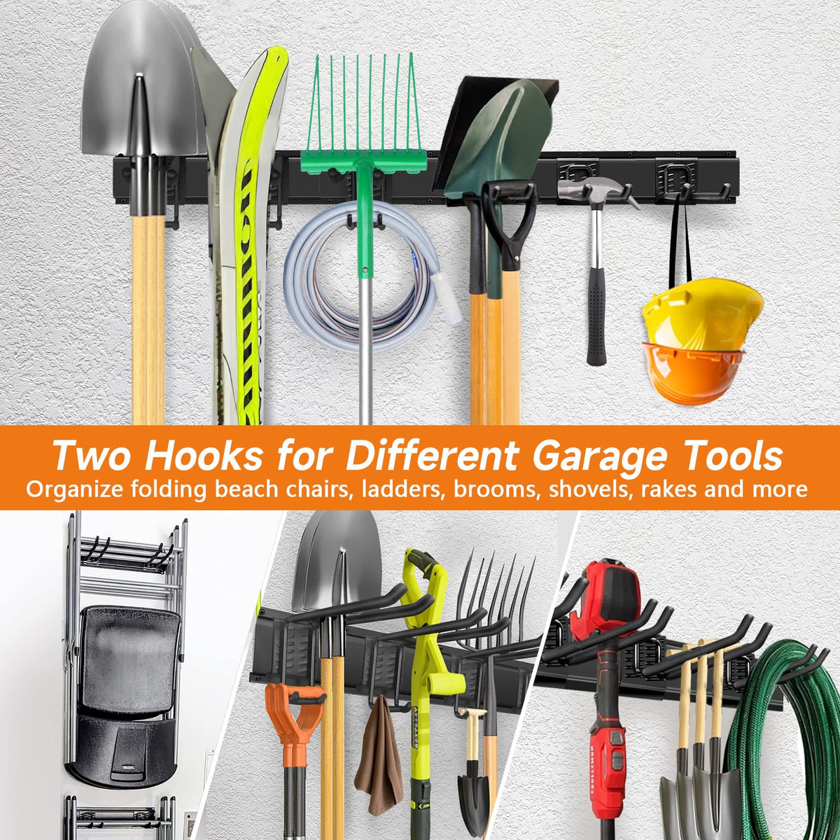 WEZAFO heavy-duty alloy steel construction ensures enduring garage storage.