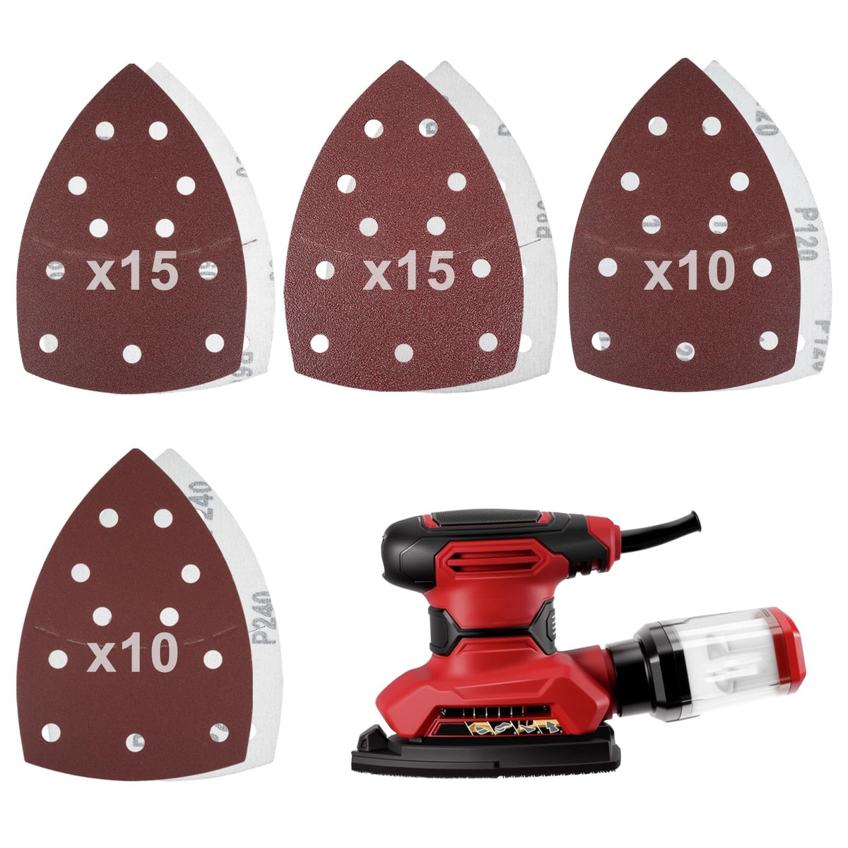 WGDJEMAX sander pads with mixed grit for versatile sanding tasks