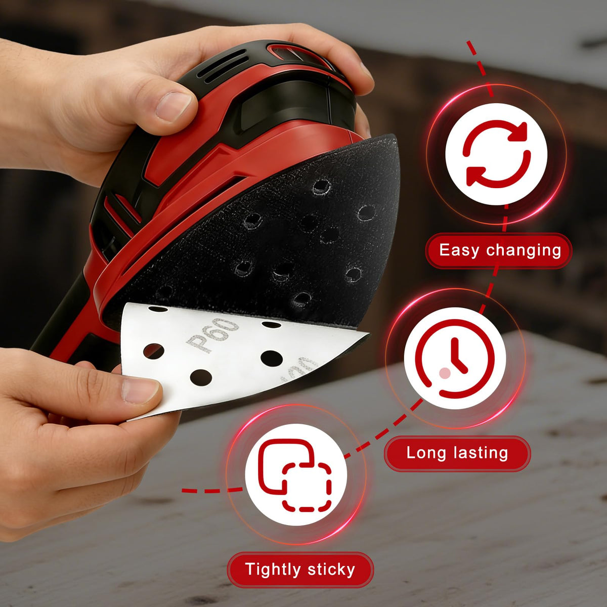 WGDJEMAX pads work on wood, metal, drywall, fiberglass, and paint