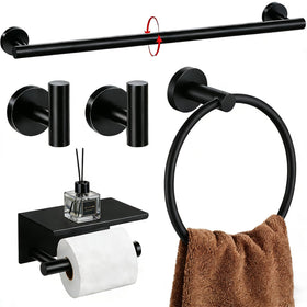 WGXY 5-piece bathroom set with 24-inch towel bar for organized space.