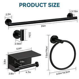 WGXY towel ring in matte black adds compact storage.