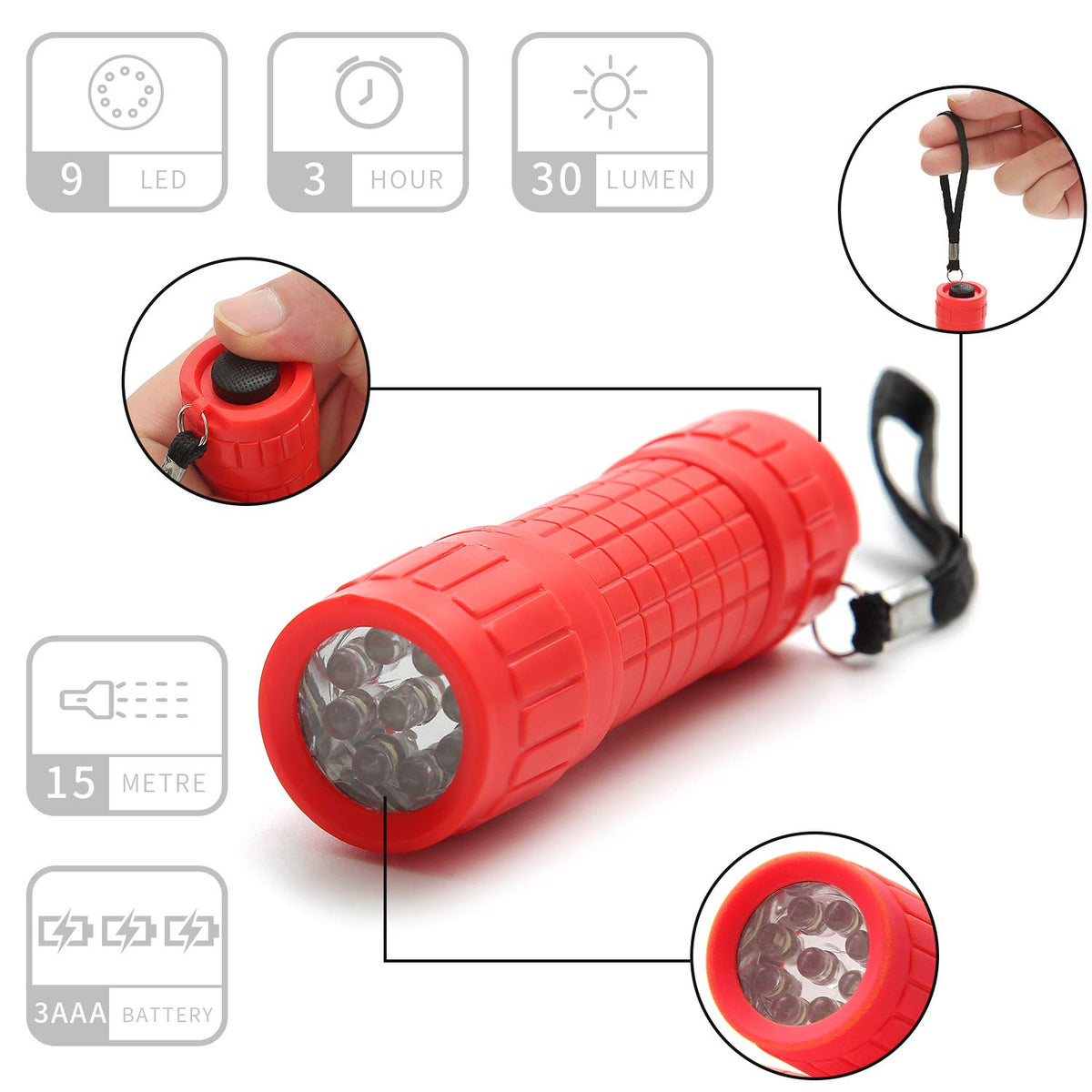 Whaply includes 90 AAA batteries for extended use