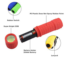 Whaply COB LED flashlight close-up shows bright, durable lighting