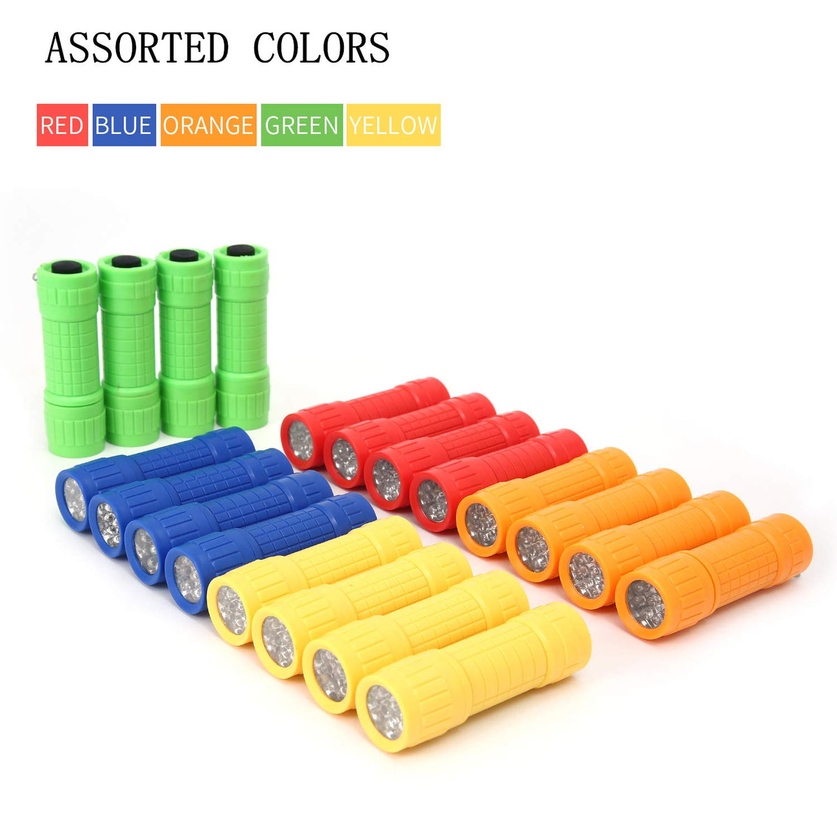 Whaply flashlight available in five colors for easy identification