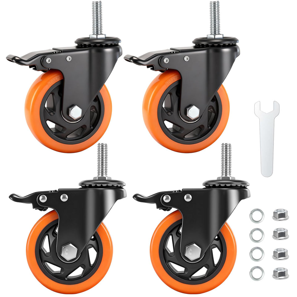 WHARSTM 4-inch caster wheels heavy-duty assembly for easy furniture movement.
