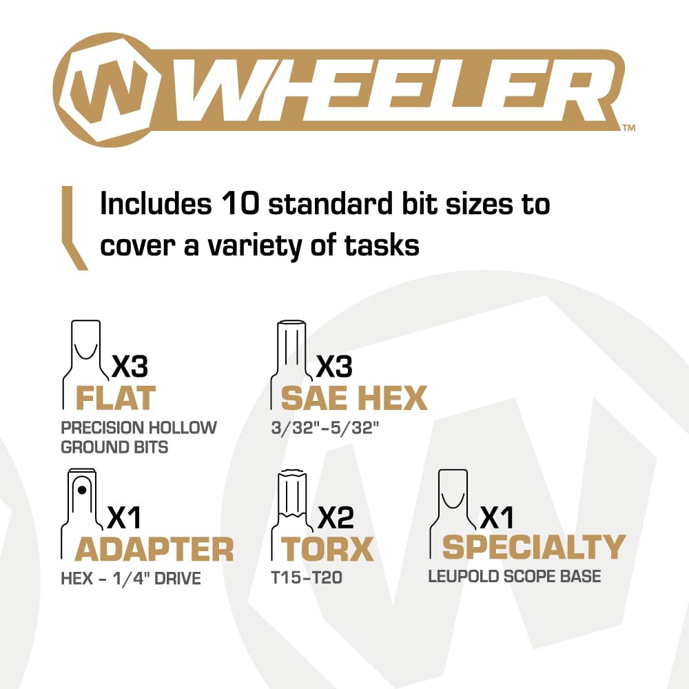 Wheeler Fat Wrench with durable S2 steel bits for long-lasting accuracy.