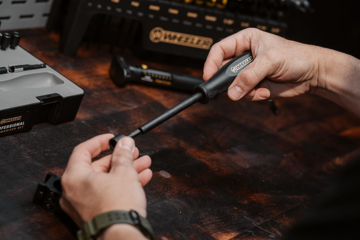 Wheeler rubber over-molded grips offer non-slip comfort during use.