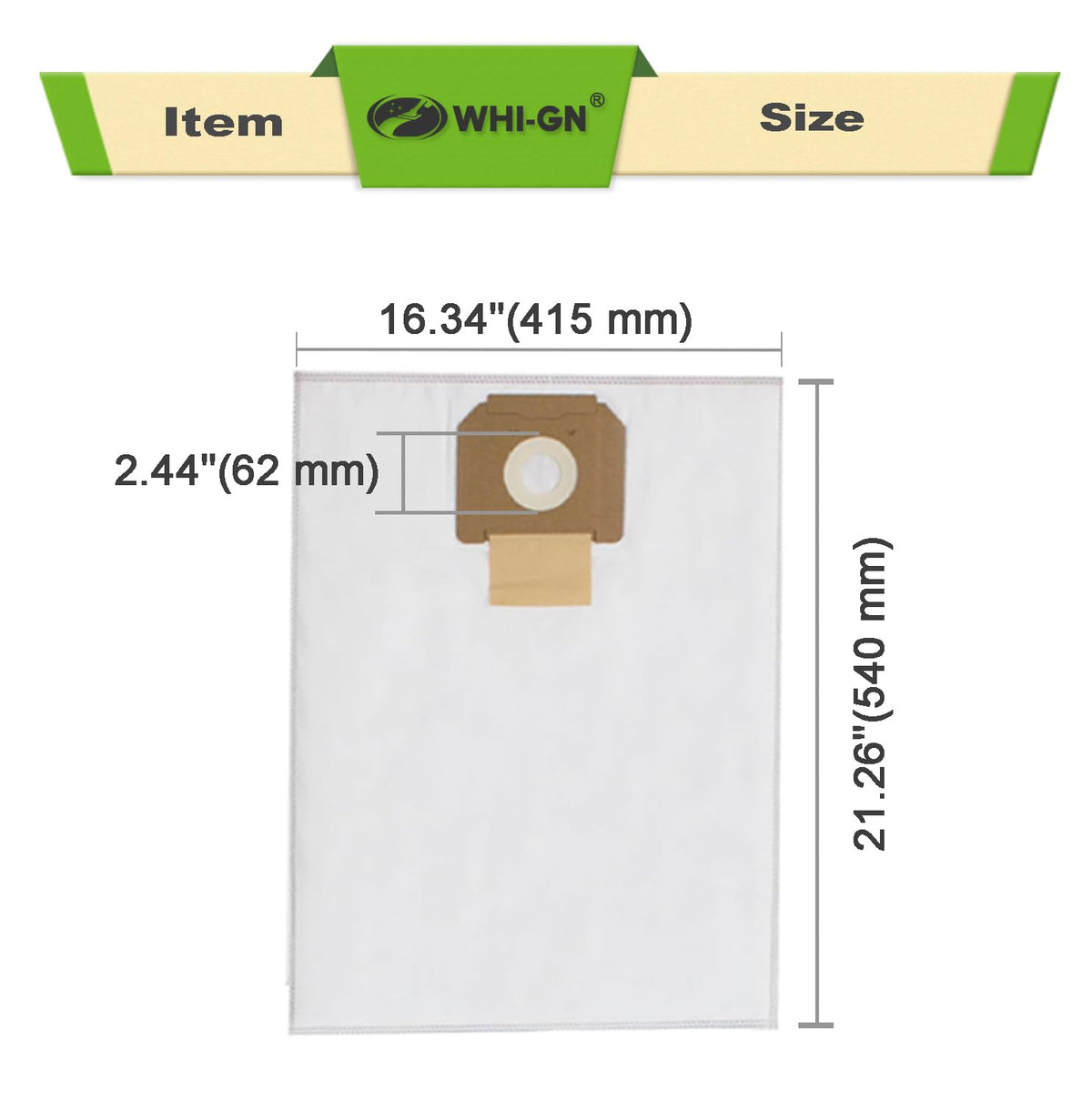 WHI-GN VB090F fleece bags with durable polypropylene material