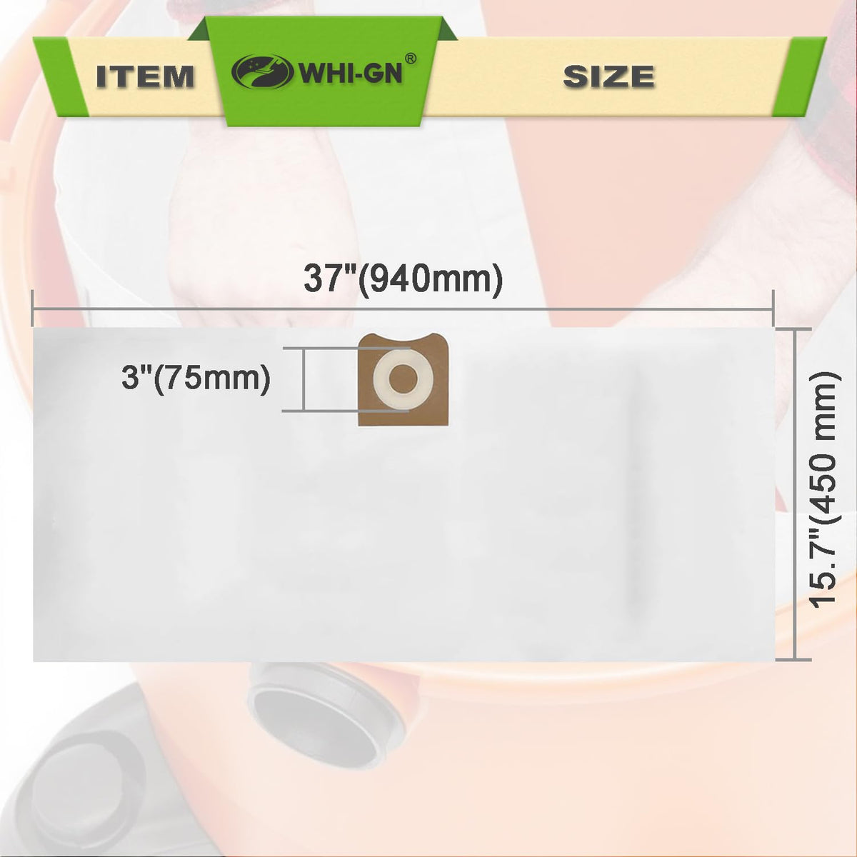 WHI-GN VF3502 compatible with RIDGID 12-16 gallon vacuums for versatile cleanup.