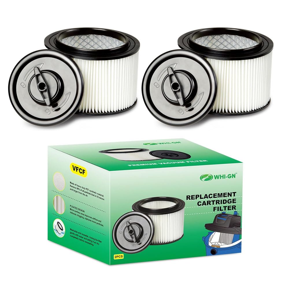 WHI-GN VFCF cartridge filter for Vacmaster VF408 captures sawdust with clarity