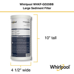 Whirlpool 25-micron filtration reduces fine particles and rust