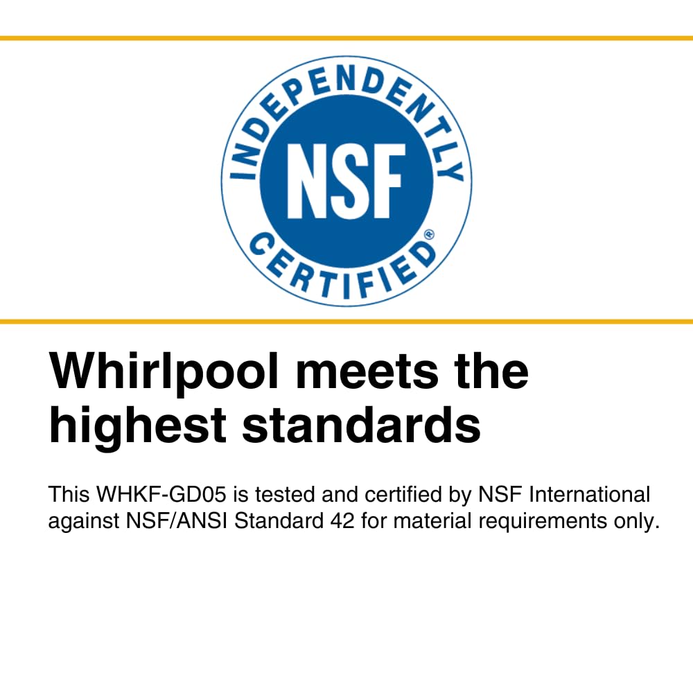 Whirlpool WHKF-GD05 5 micron filter demonstrates sediment capture and protection.