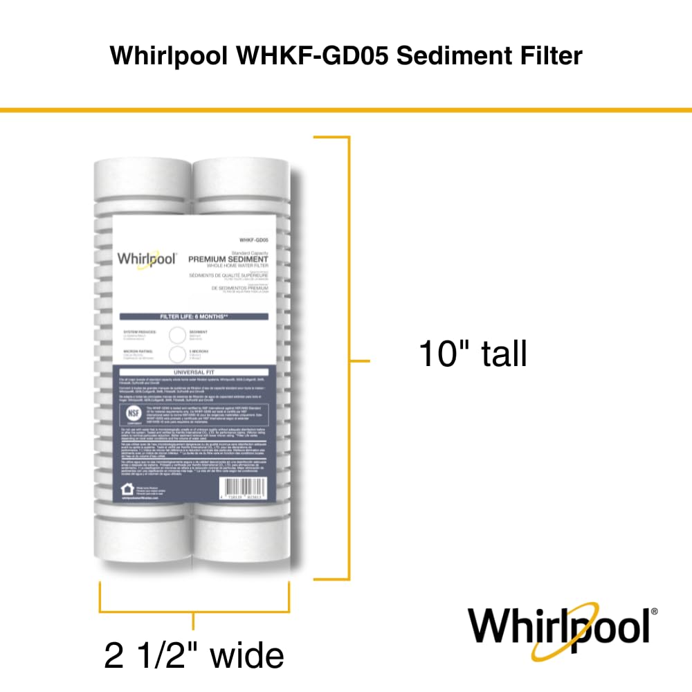 Whirlpool WHKF-GD05 six-month life label guides maintenance and replacement.