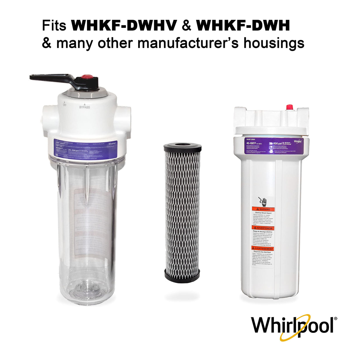 Whirlpool WHKF-WHWC NSF-certified badge indicates safety and reliability.