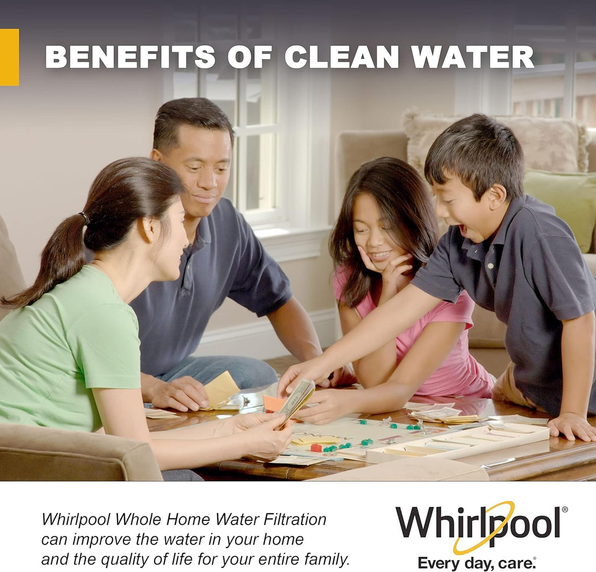 Whirlpool 4-pack packaging supports consistent filtration across all home taps.