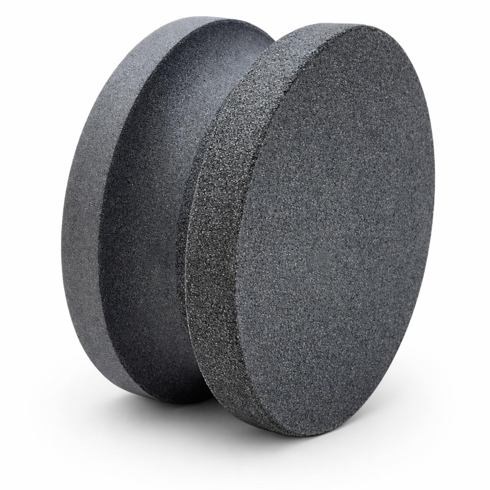 Whitby Abrasives 4-inch dual grit puck with coarse 120 grit for fast edge repair on blades