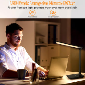 White Crown LED desk lamp offering 5 lighting modes for reading and focus