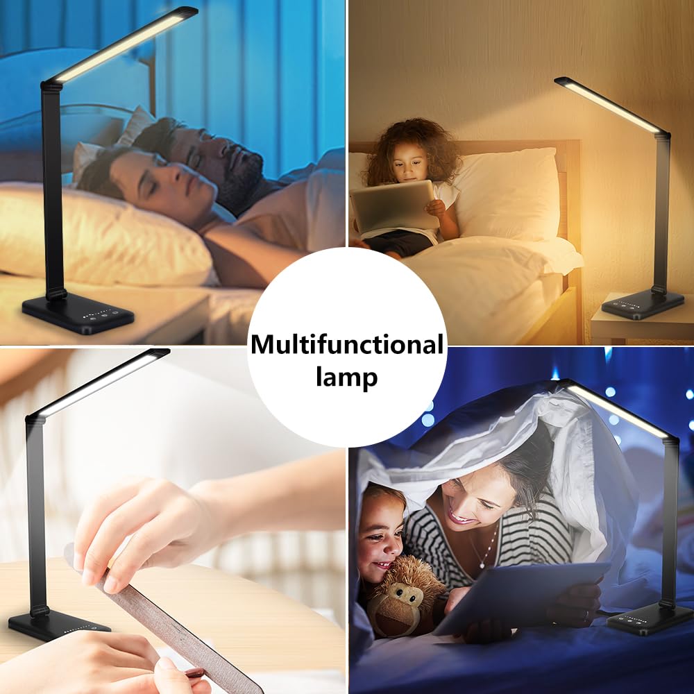 White Crown LED Desk Lamp five lighting modes for flexible tasks and mood.