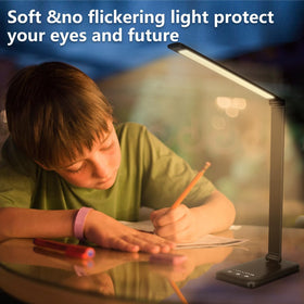 White Crown LED Desk Lamp aluminum body provides a durable, stylish desk aesthetic.